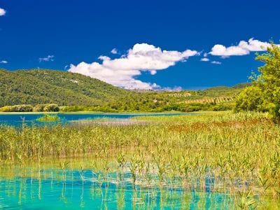 Idyllic Krka river national park view